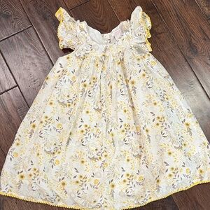 Shabby Chic yellow and white dress. Size 5T.
